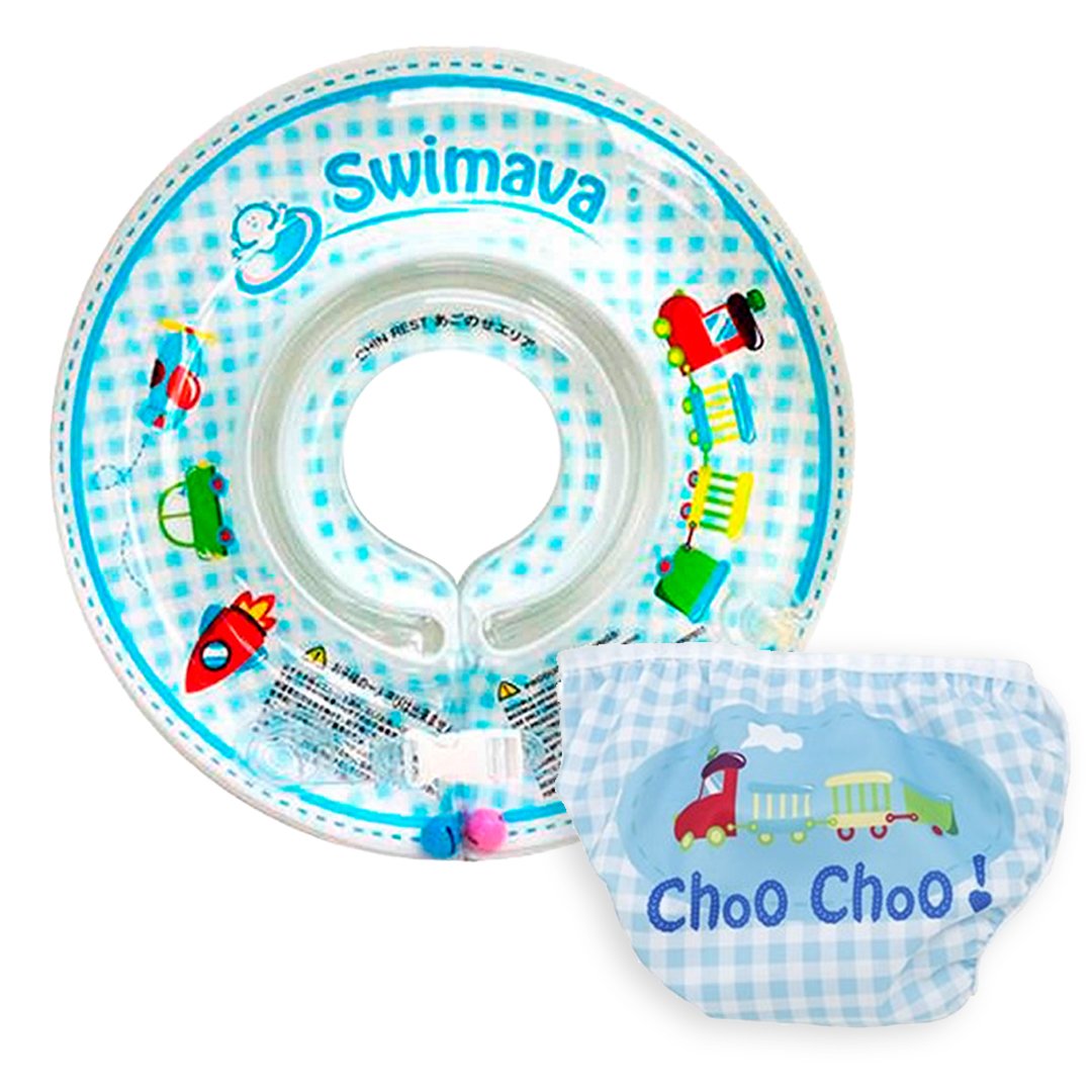 Set Regalo Aro flotador Diseño Train + Pañal de Baño